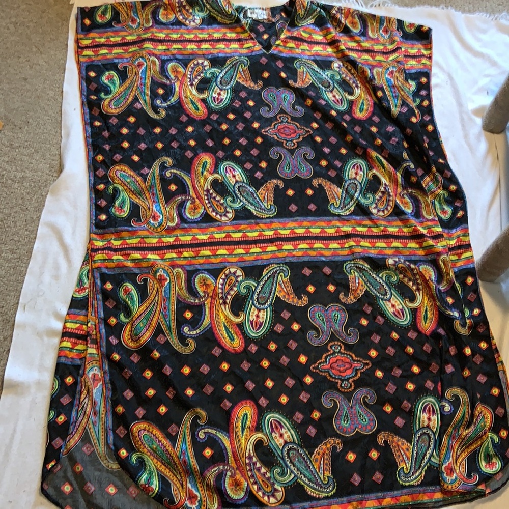 WINLAR muumuu black paisley one size fits all VINTAGE great condition